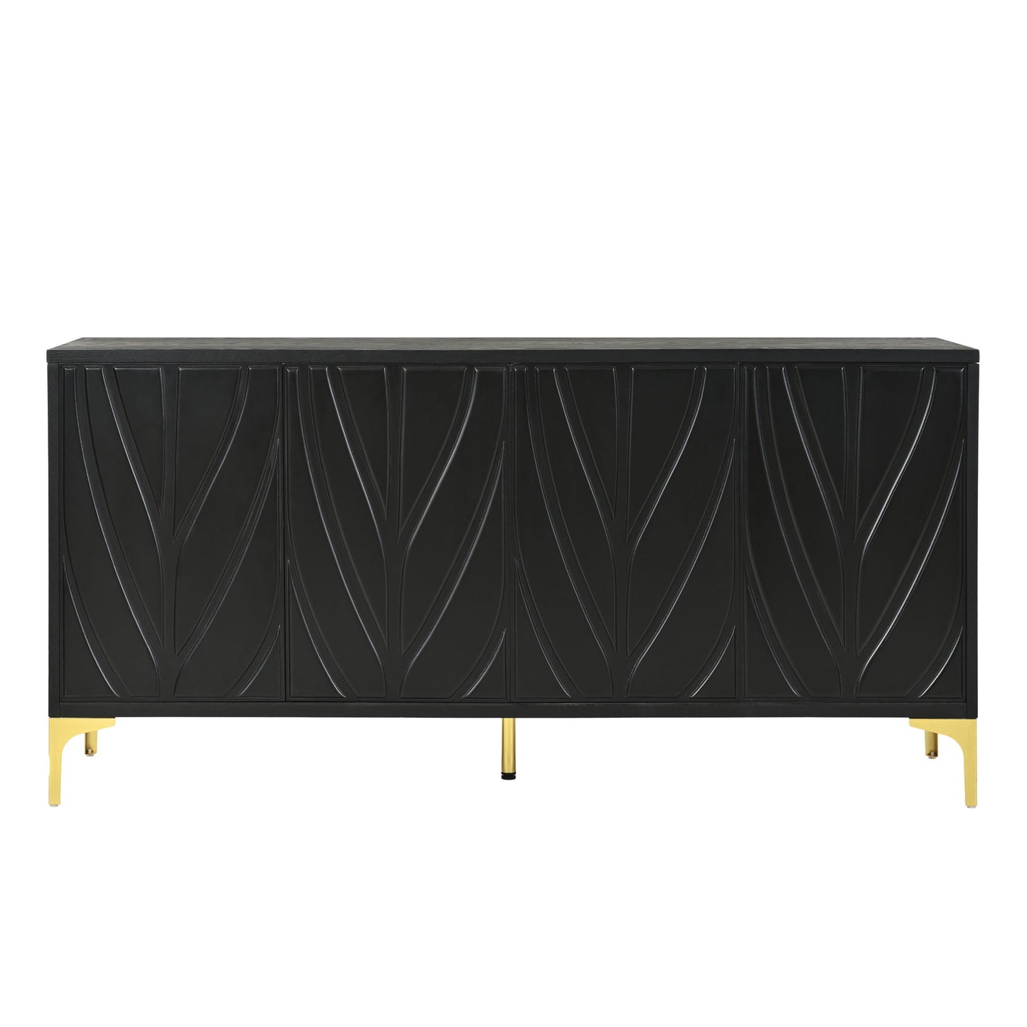 Modern Sideboard Buffet Cabinet With Handleless Press To Open Design With 4 Doors