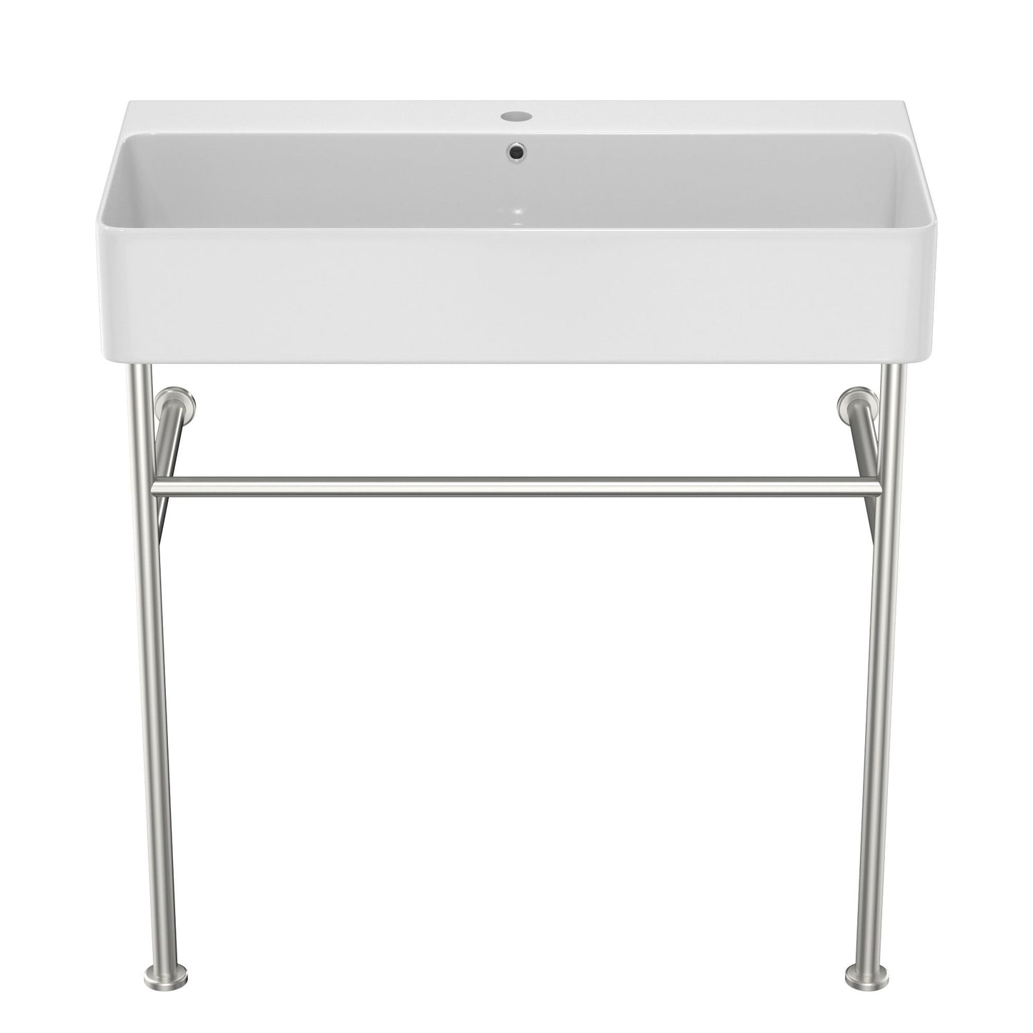 Ceramic Console Bathroom Sink With Overflow