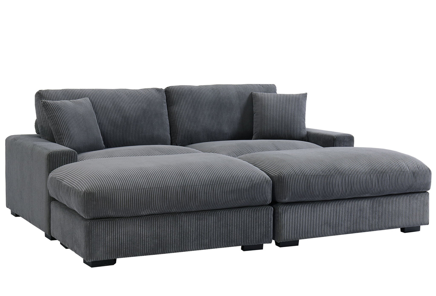 4 Seater Oversized Sectional Sofa With 2 Ottoman And 2 Pillows