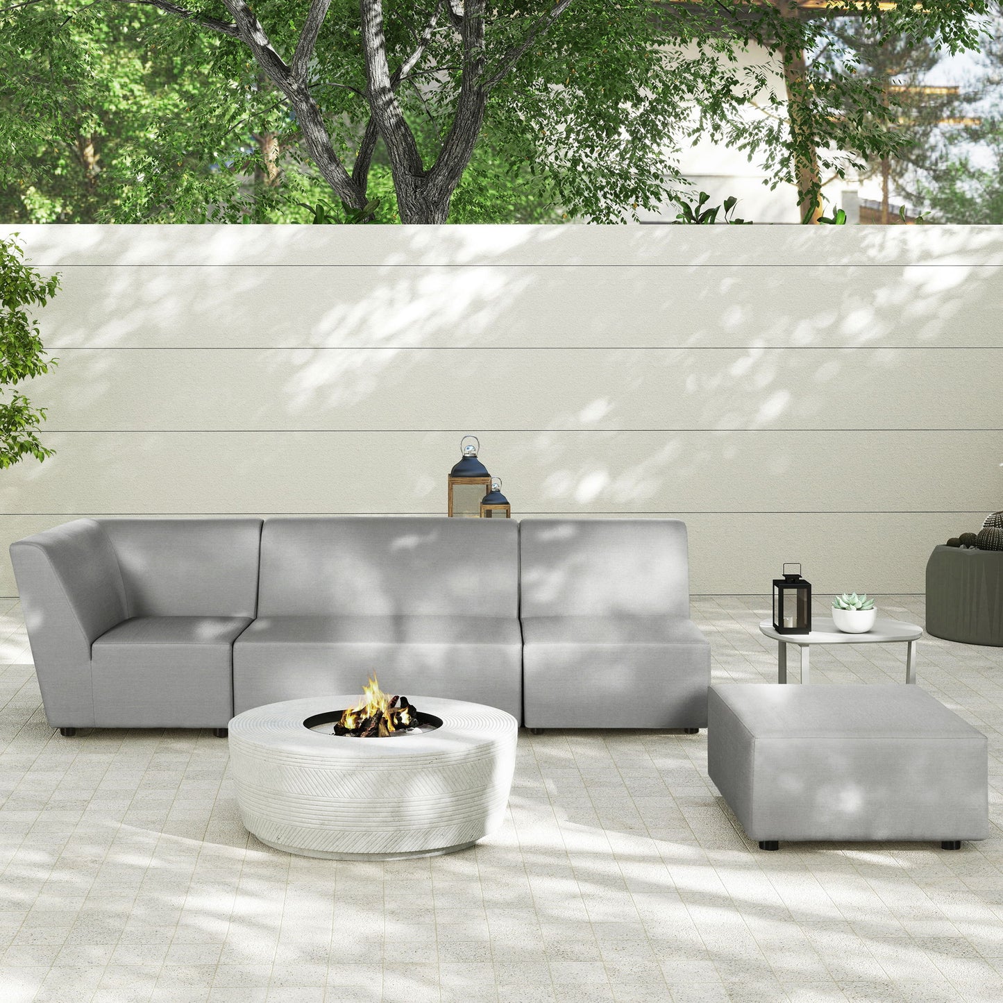 Cleo - Modular Upholstered Deep Seating Patio Armless Loveseat