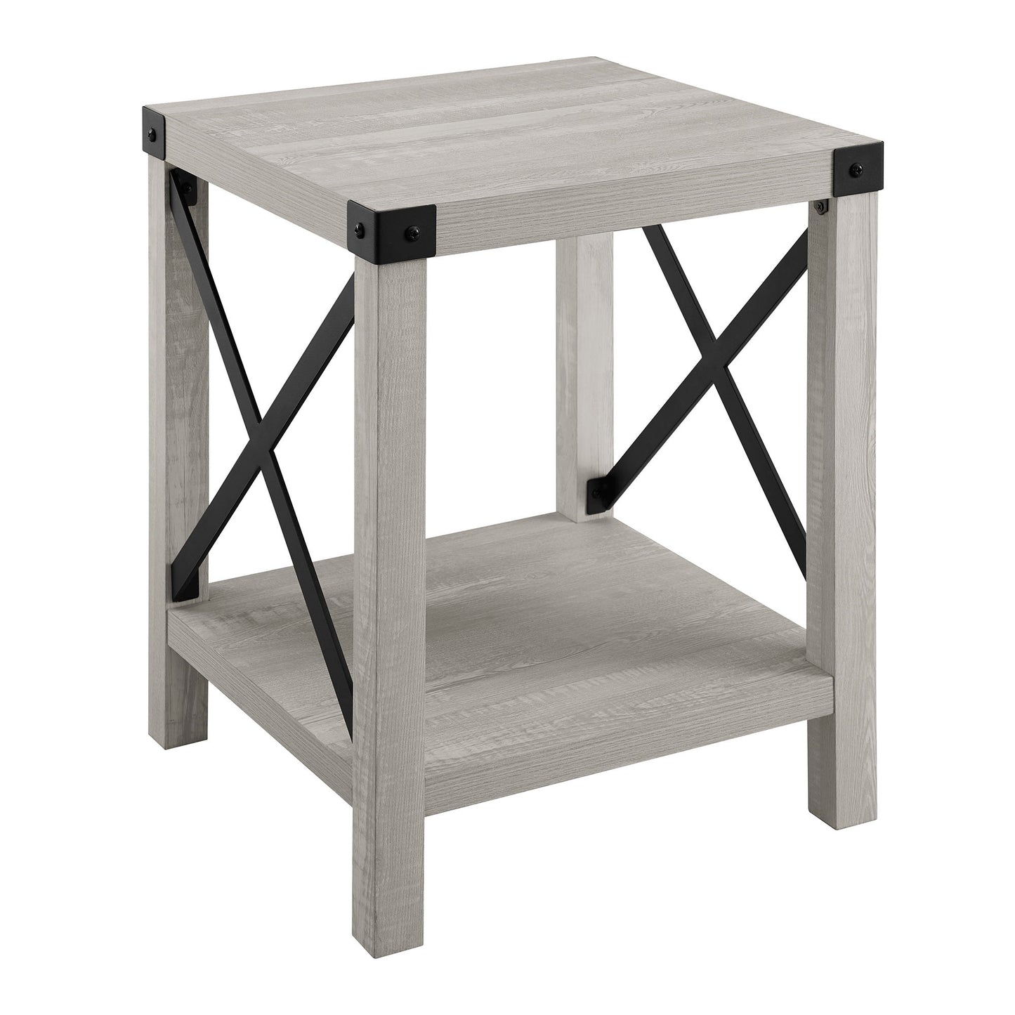 Farmhouse Metal X Table With Lower Shelf