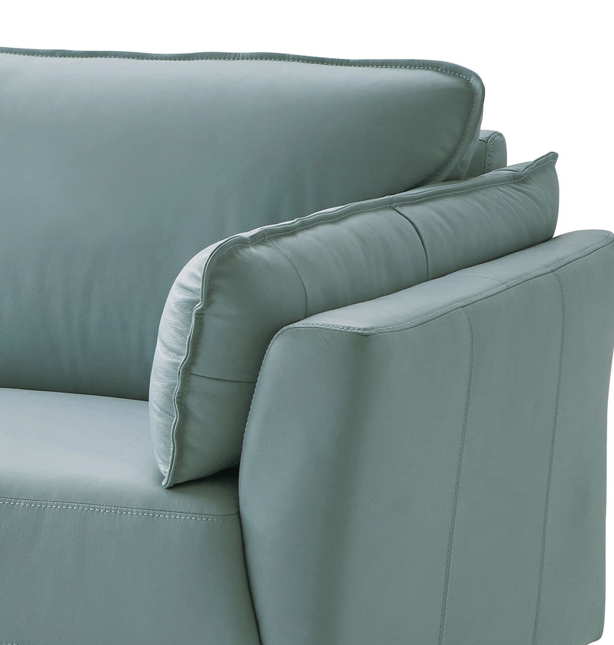 Mesut - Top Grain Leather Loveseat - Sage Green