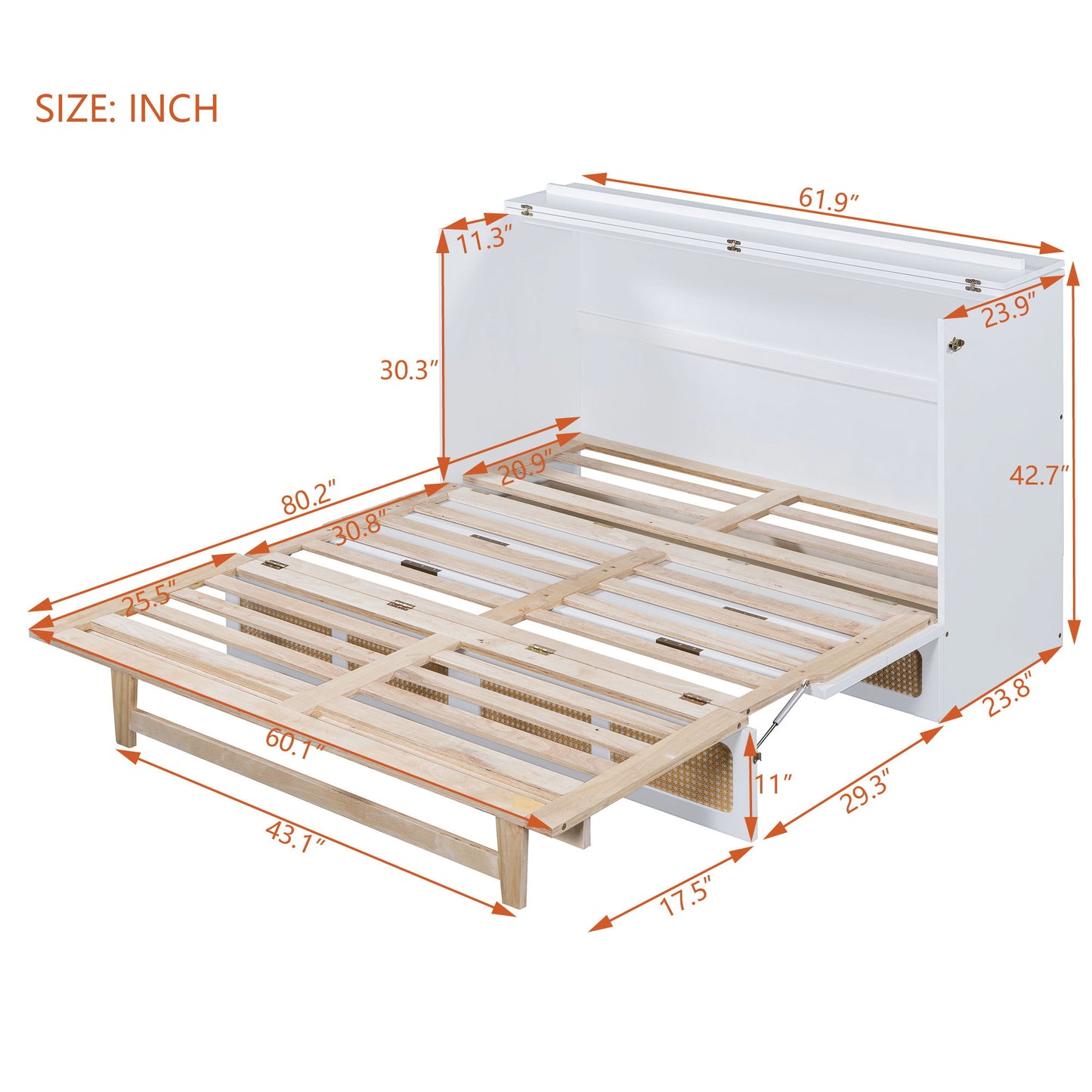 Classic Stylish Murphy Bed With Large Drawers