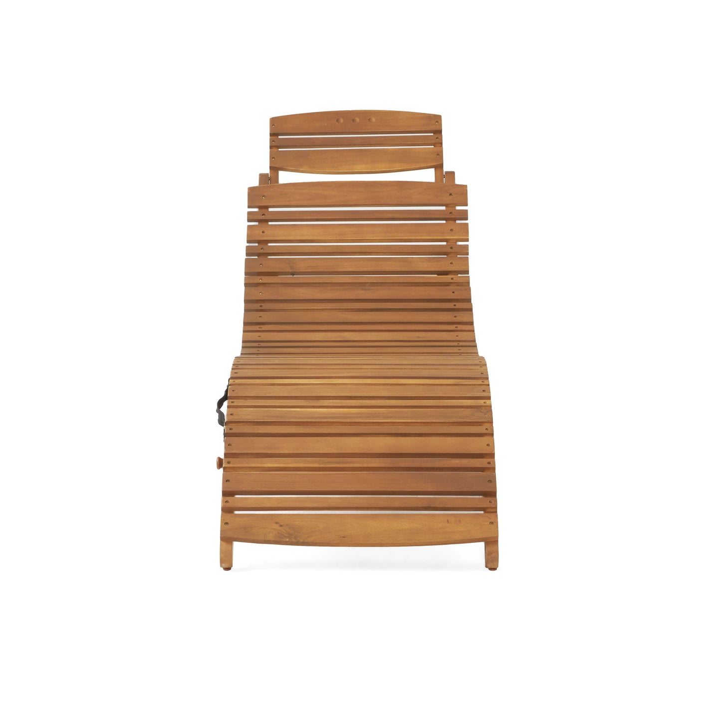 Outdoor Wood Folding Chaise Lounge - Brown