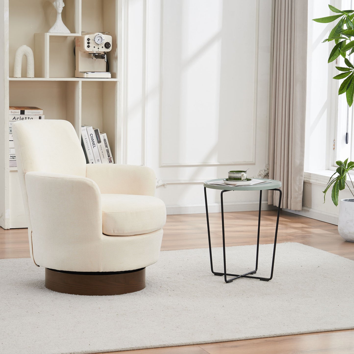Swivel Accent Chairs Armchair With Stainless Steel Base