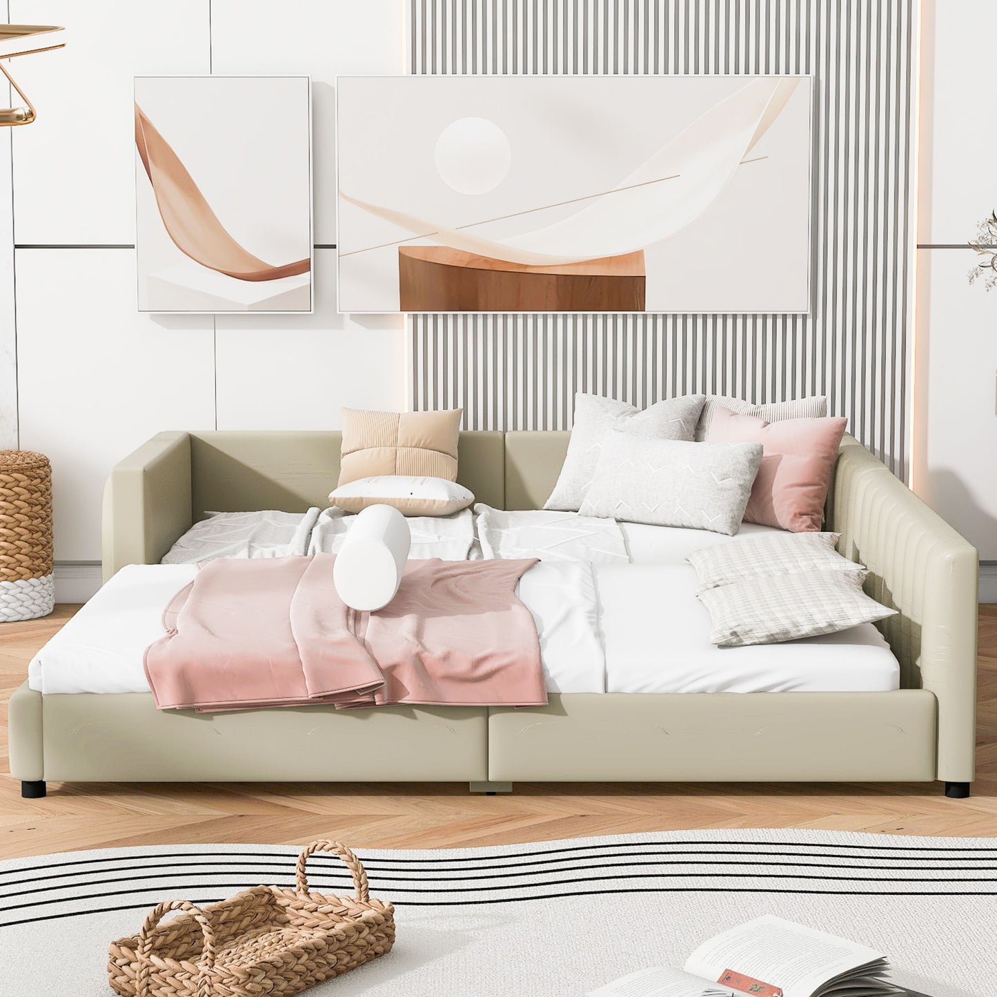 Upholstered Platform Bed, Mother & Child Bed