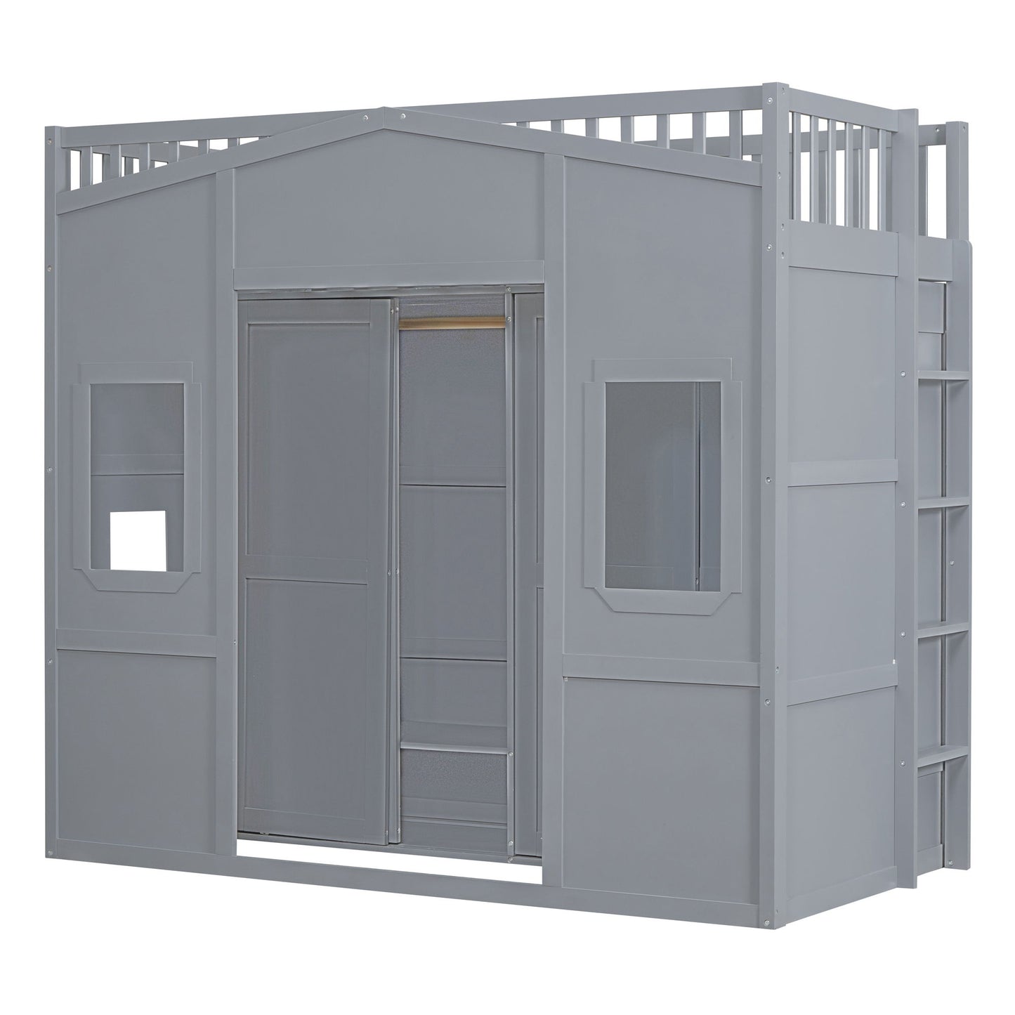 Loft Stylish Bed With Ladder And Wardrobe
