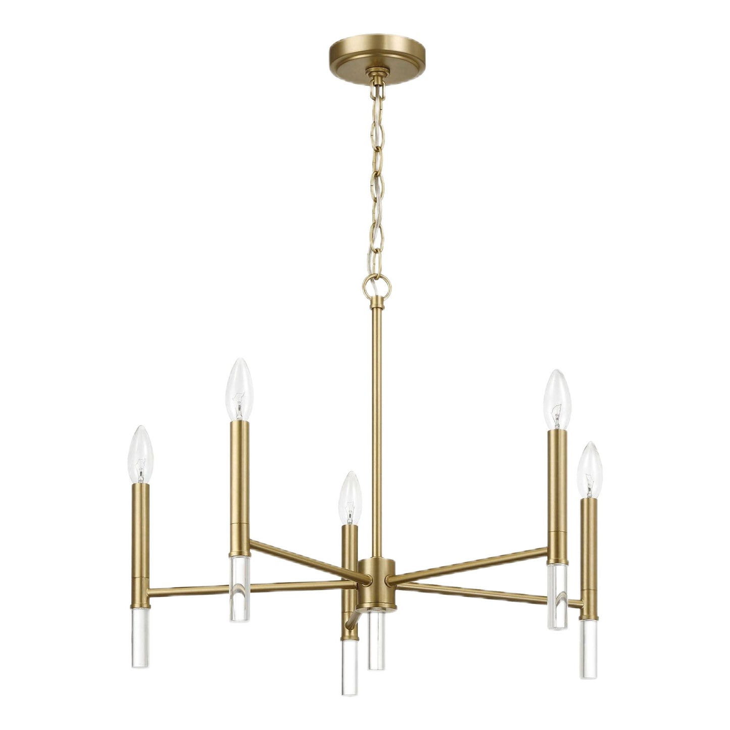 Courtyard - 5 Light Candle Light Chandelier - Clear / Gold