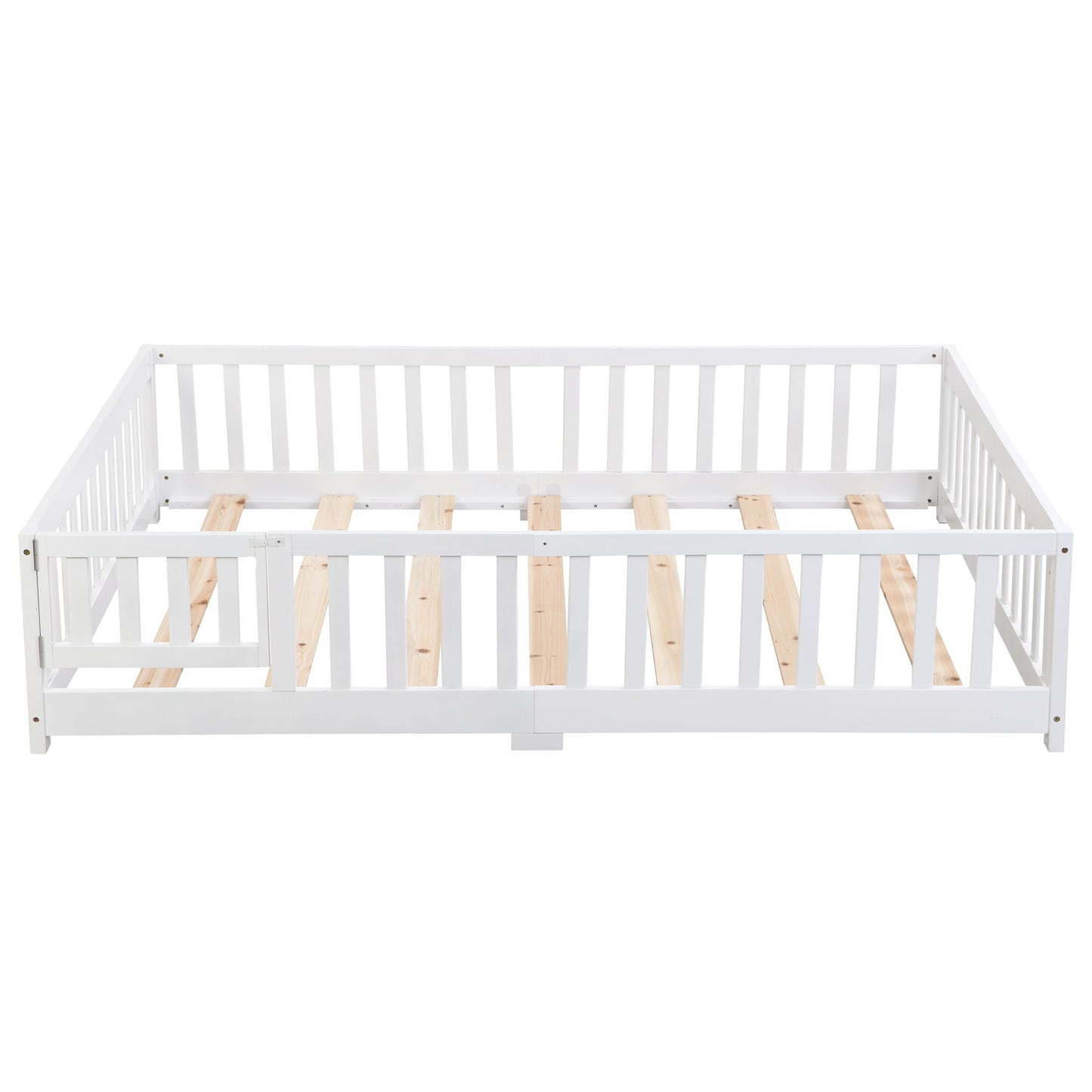 Floor Bed With Door And Fence For Children