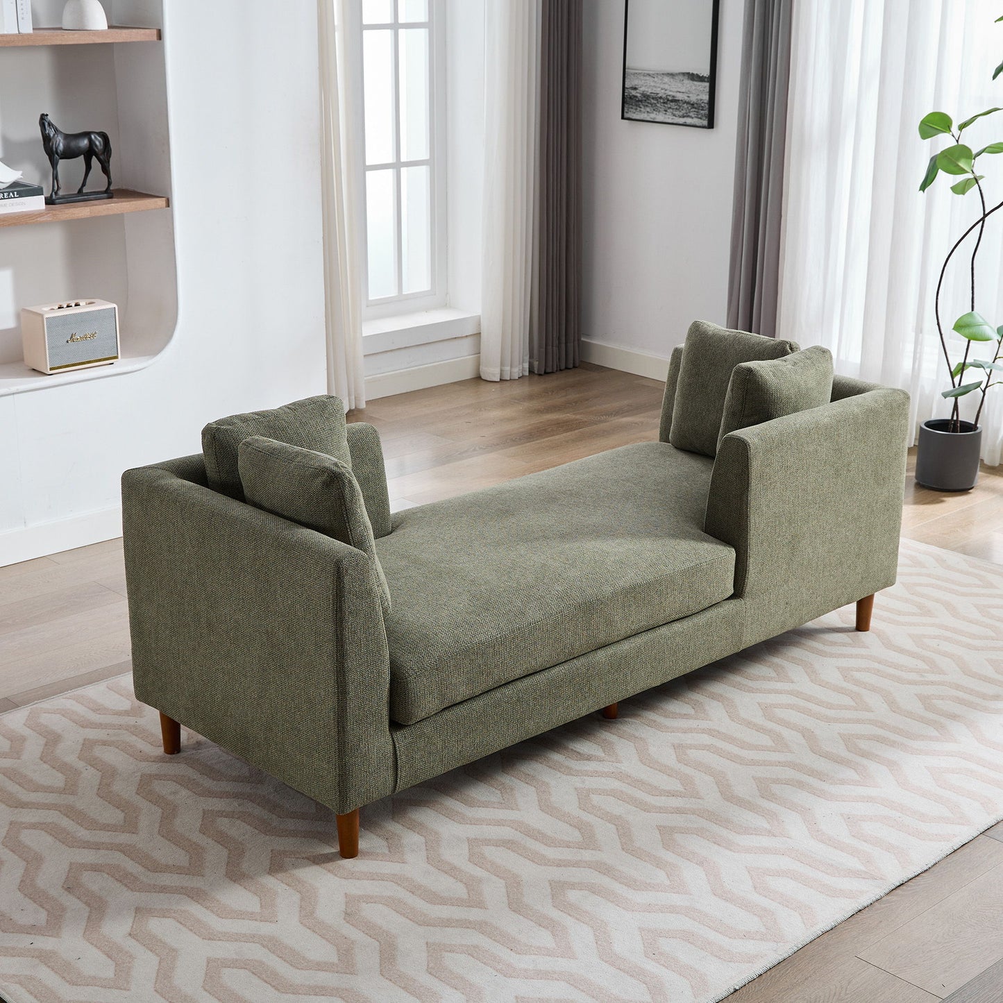 Wide Modern Double Sided Upholstered Chaise Lounge