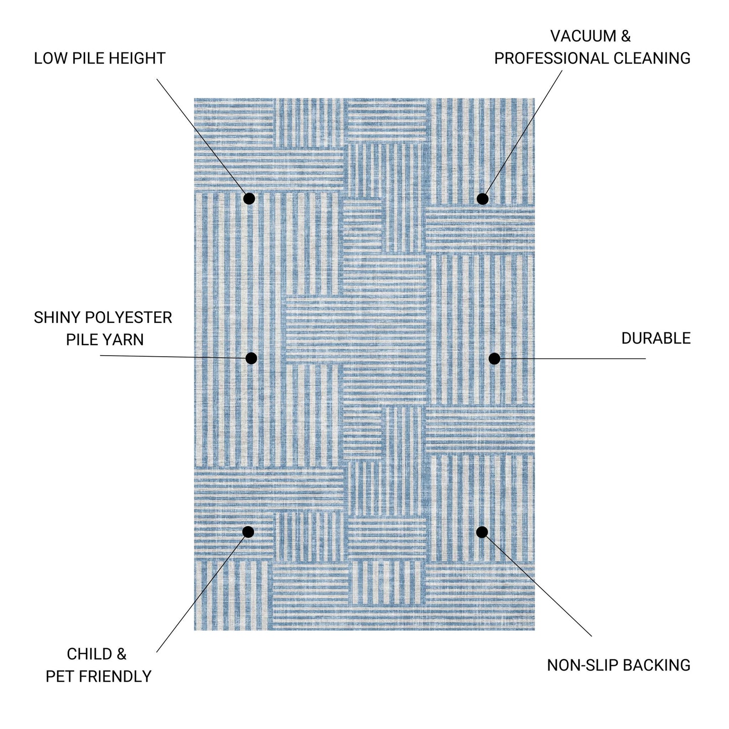 Macau - Non - Slip Accent Rug, Modern Design