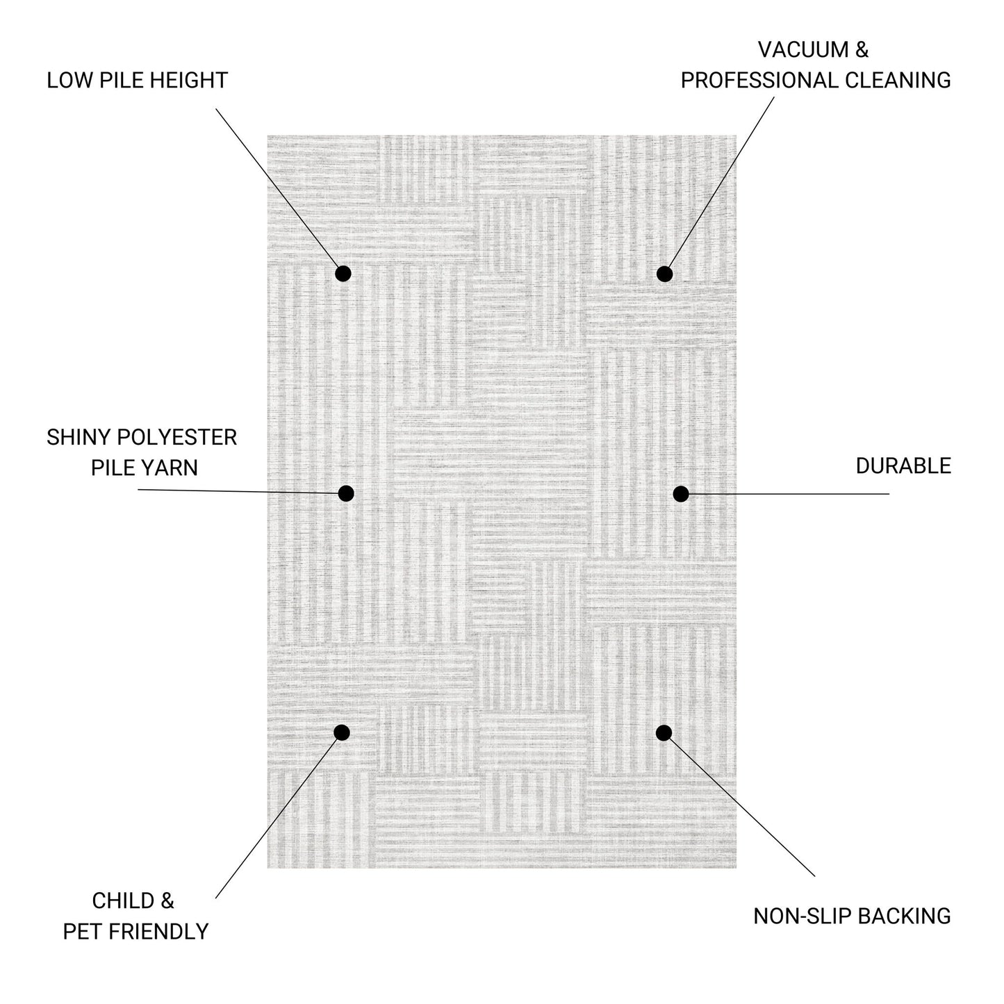 Macau - Non - Slip Accent Rug, Modern Design