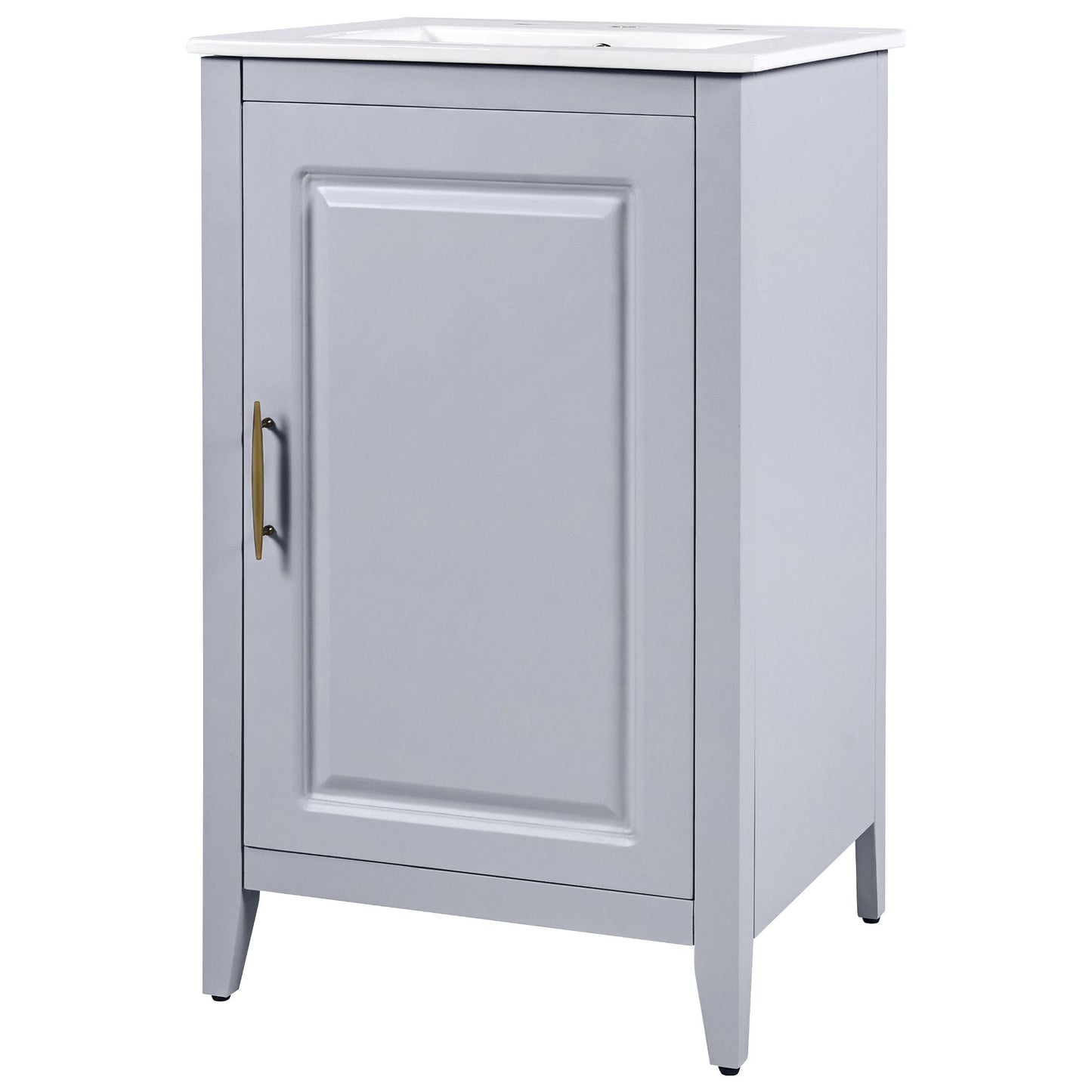 Modern Bathroom Vanity With Sink, Functional Drawer, Soft- Closing Door