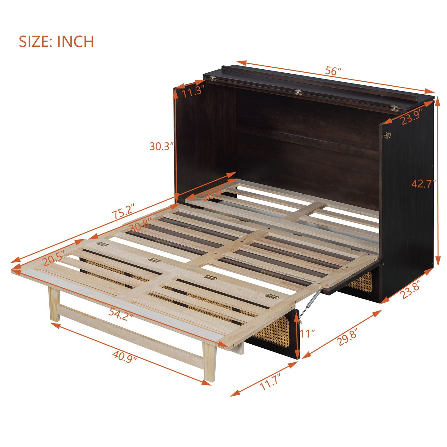 Classic Stylish Murphy Bed With Large Drawers
