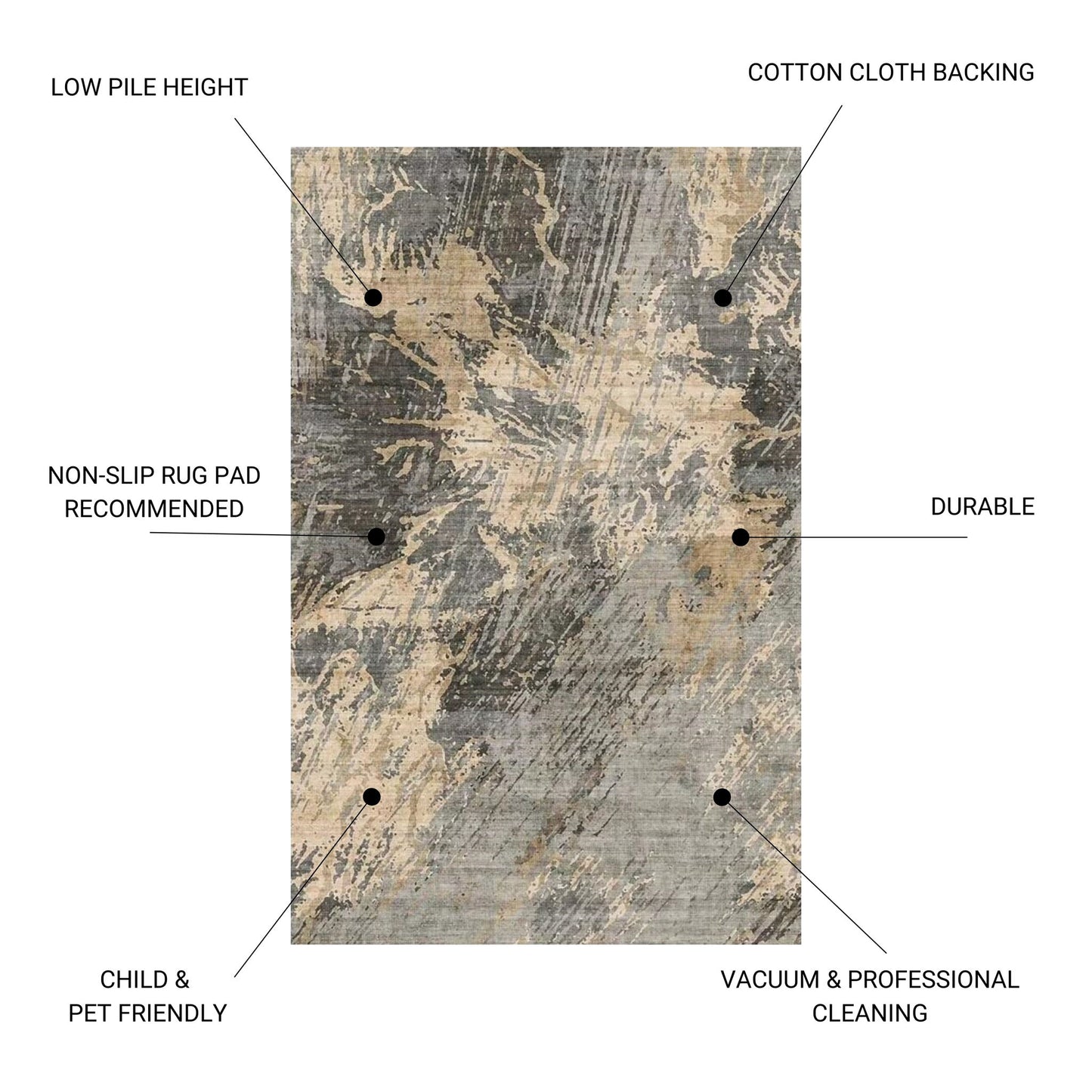 Fenix - Runner Rug - Cream / Gray