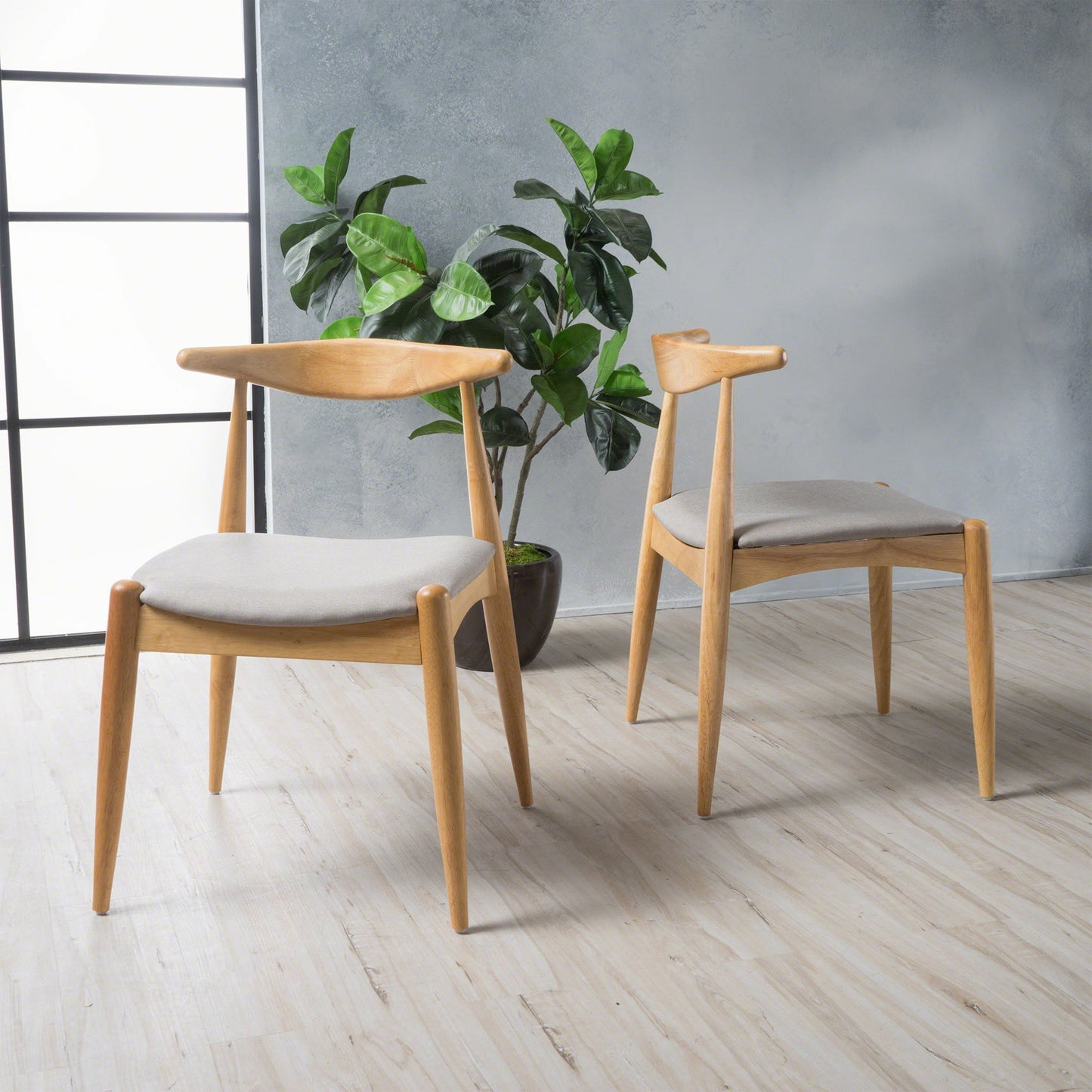 Candescent - Dining Chair With Curved Back And Wood Frame (Set of 2)