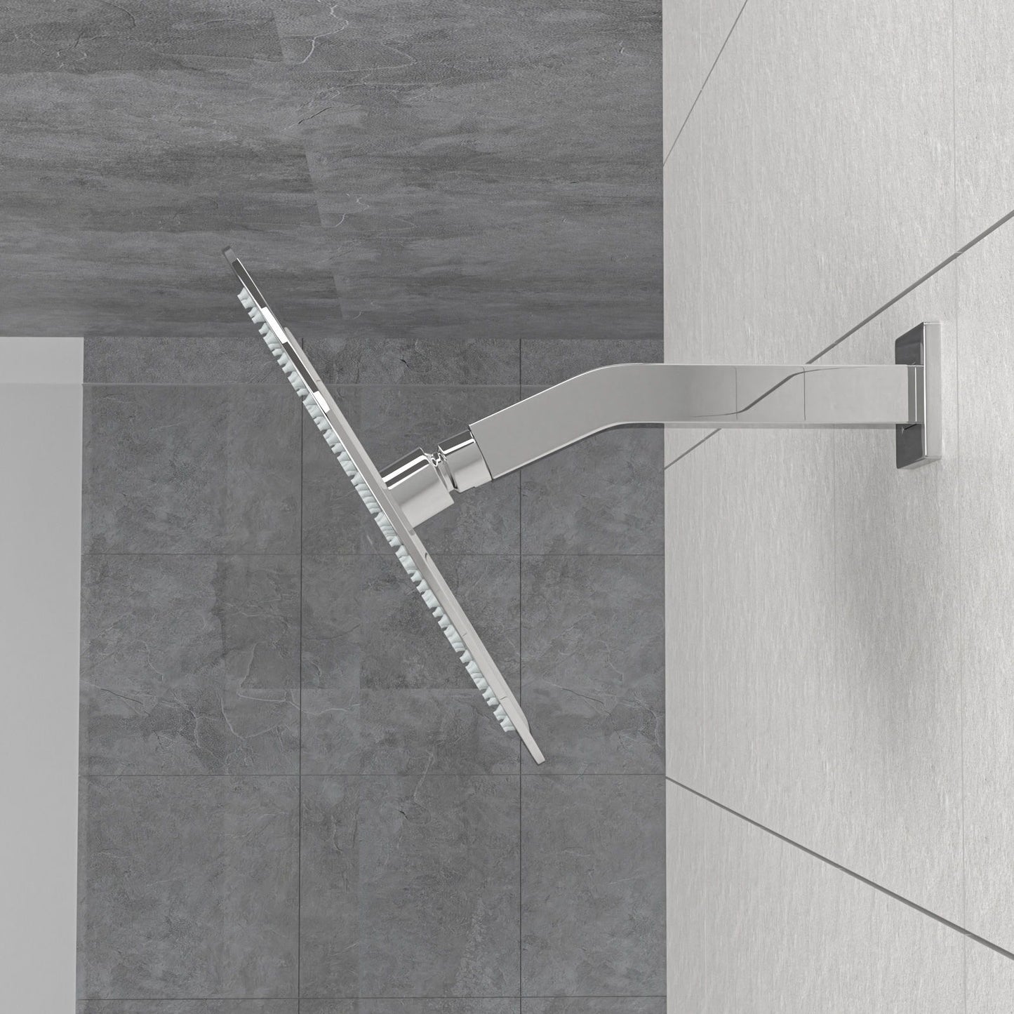 Elegant 6" Shower Arm With Flange, Stainless Steel Construction For Rain Shower Heads