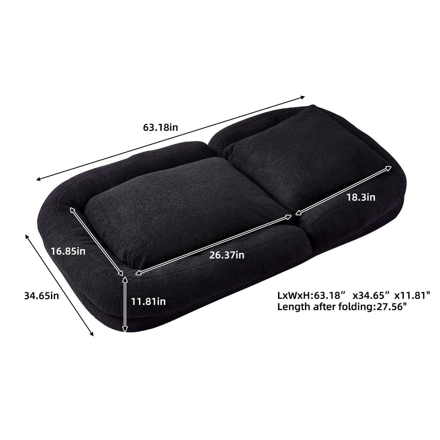 Contemporary Folding Sofa Chair With 5 Adjustable Positions For Gaming, Meditation, And Relaxation