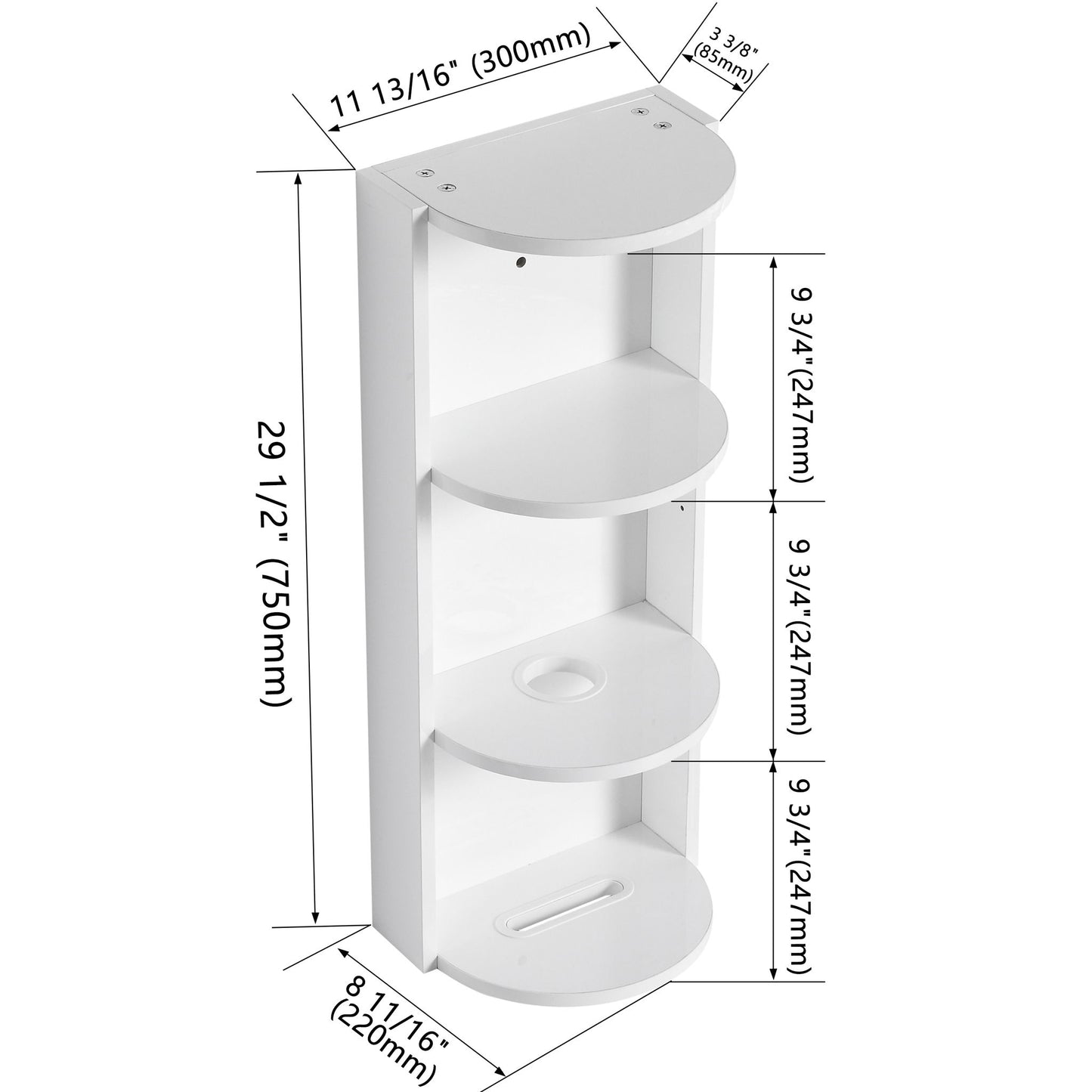 Bathroom Wall Mounted Storage Rack With Float Mounting Design