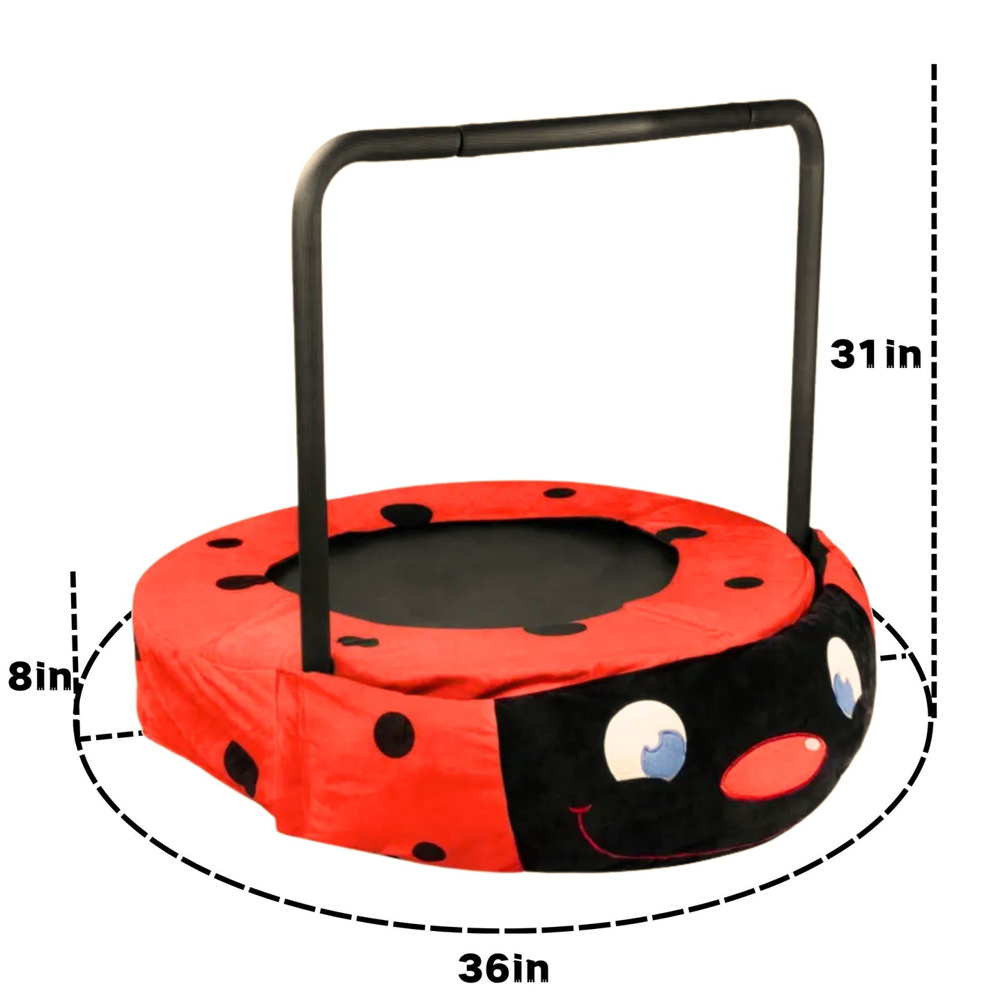 Children's Trampoline Happy Expression Outdoor / Indoor Dual Use, Foldable Iron Tube