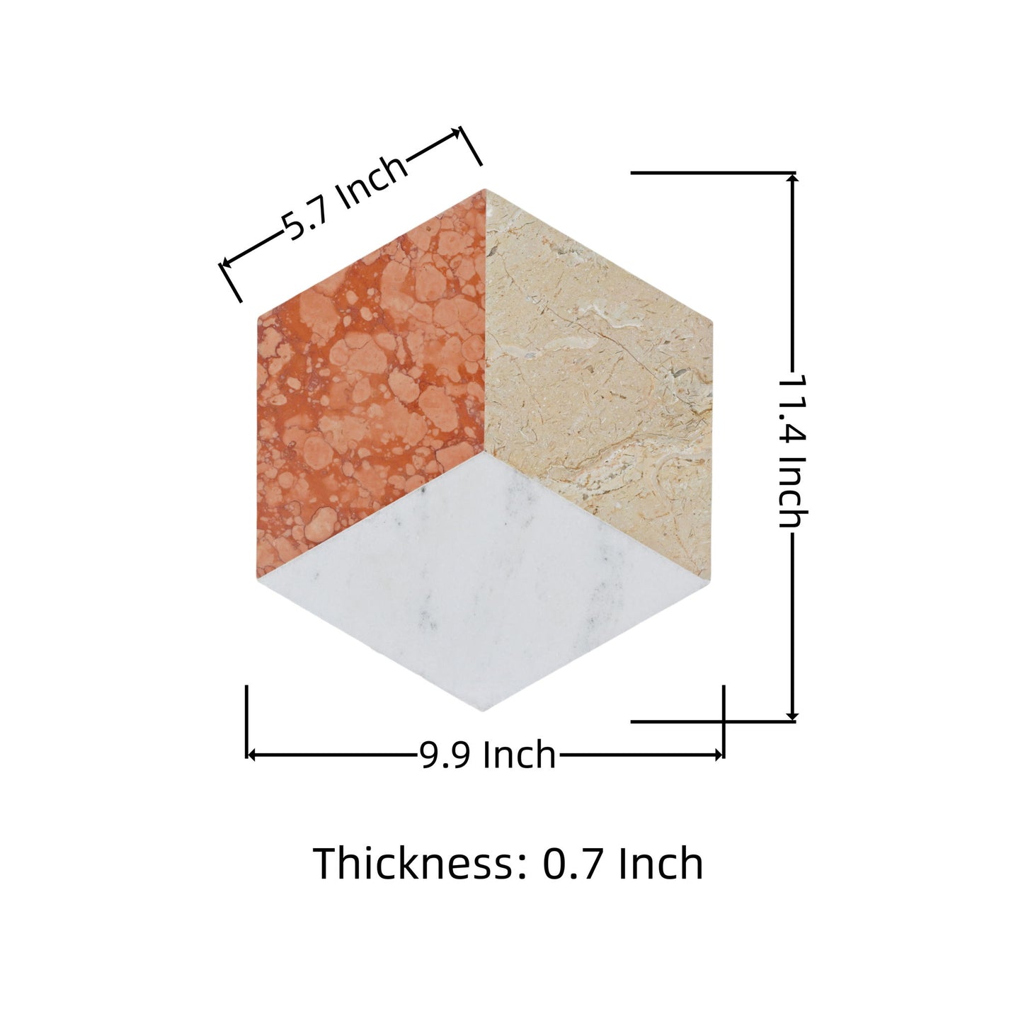 Hexagon Water Tiles For Floor And Wall (Set of 12)