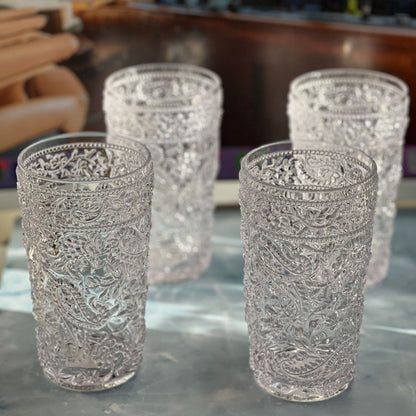 Paisley Style Acrylic Hi Ball Glasses (Set of 4)