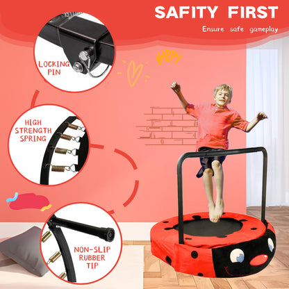 Children's Trampoline Happy Expression Outdoor / Indoor Dual Use, Foldable Iron Tube