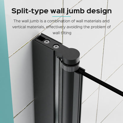 Frameless Folding Pivot Bathtub Door With Clear Tempered Glass