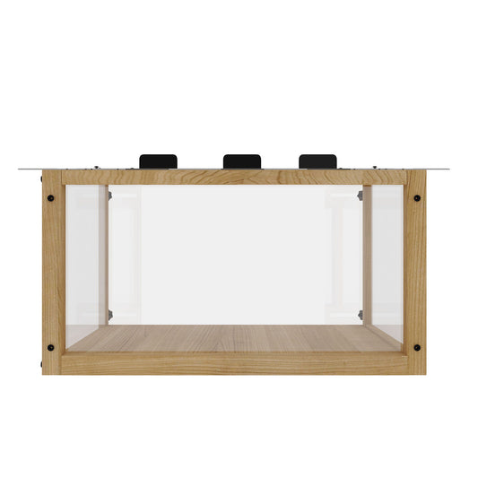 Transparent Acrylic Window Cat Perch Catio Cat Window Box - Natural Wood / Transparent