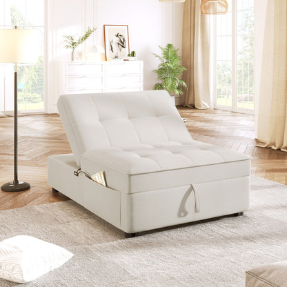 4 In 1 Sofa Bed, Multi Function Folding Ottoman Bed With Storage Pocket And USB Port For Small Room Apartment