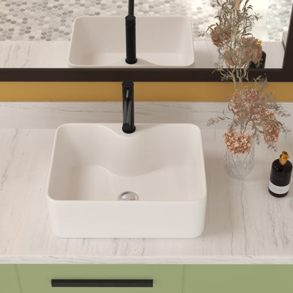 Modern Ceramic Rectangular Vessel Bathroom Sink With Sleek Design