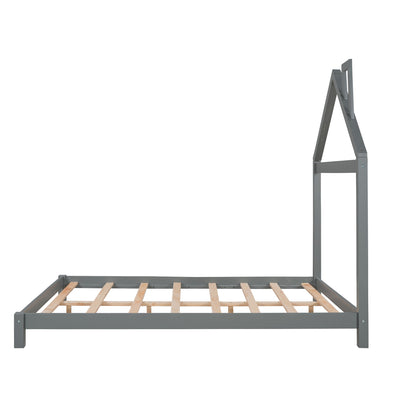 Platform Bed With House Shaped Headboard