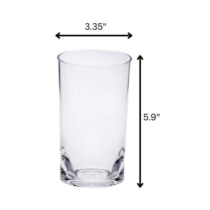 Halo - Leading Ware Oval Tritan Glasses (Set of 4) Hi Ball 15Oz Plastic Bpa Free - Clear