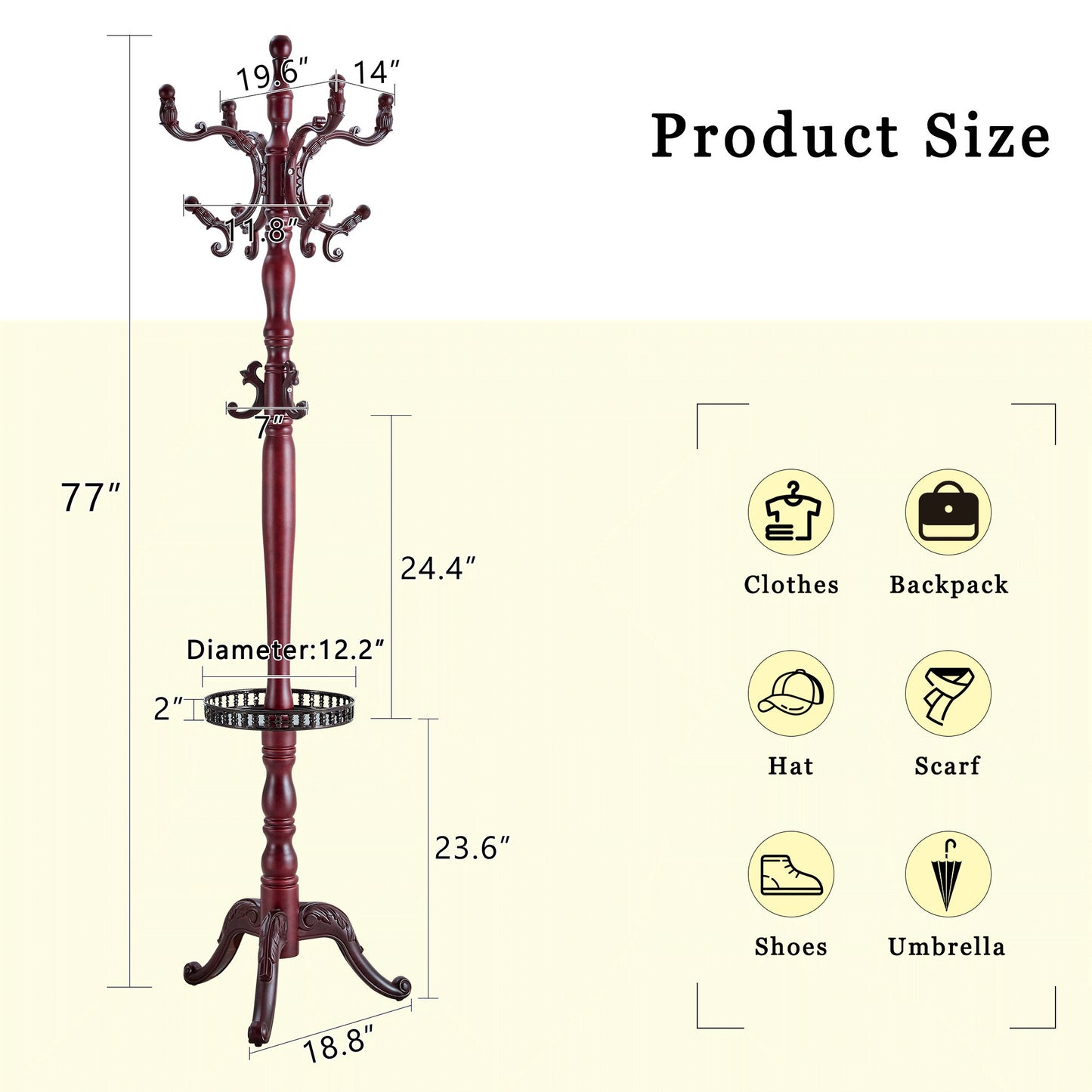 Multifunctional Coat And Hat Rack With Resin Stainless Steel Storage