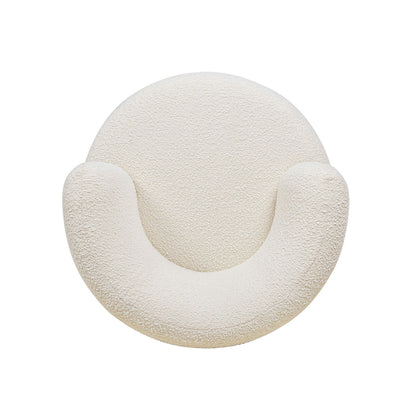 Fuji - 360 Swivel Low Barrel Back Accent Chair - Ivory White