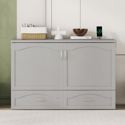 Murphy Wall Bed With Drawer And A Set Of Sockets & USB Ports, Pulley Structure Design