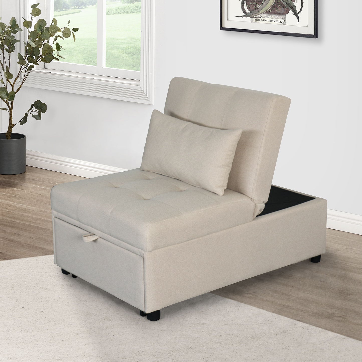 Versatile Folding Ottoman Sofa Bed Multifunctional Space Saver