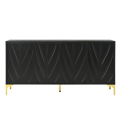 Modern Sideboard Buffet Cabinet With Handleless Press To Open Design With 4 Doors
