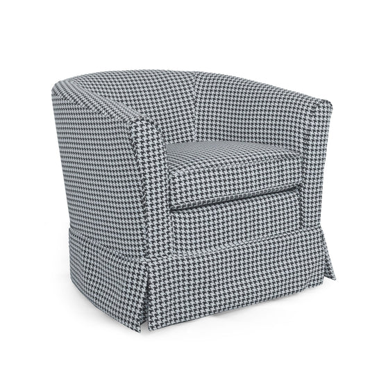 Zeniqua - Upholstered Velvet Swivel Chair With Loose Cover