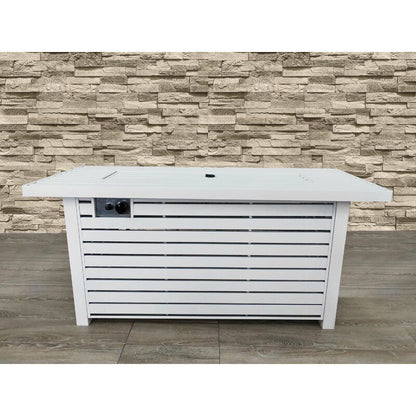 Propane / Natural Gas Outdoor Fire Pit Table With Lid - White