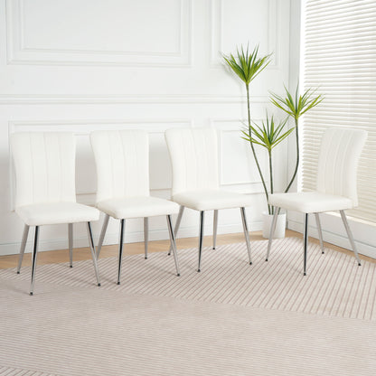 Modern Dining Chair With Electroplated Metal Legs (Set of 4)