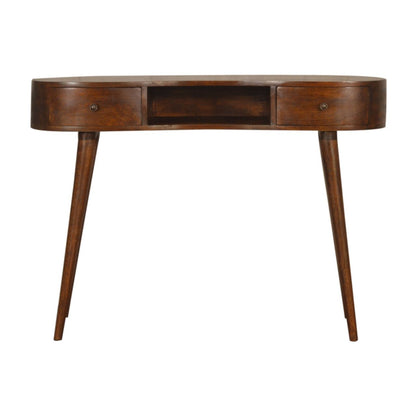 Wave Writing Desk, 2 Drawer - Chestnut