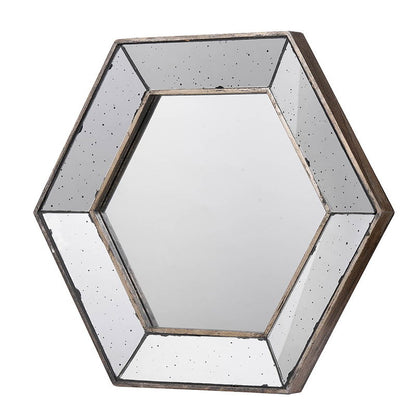 Hexagon Wall Mirror With Contemporary Glass Design, Home Decor Accent Mirror For Living Room, Entryway, Bedroom