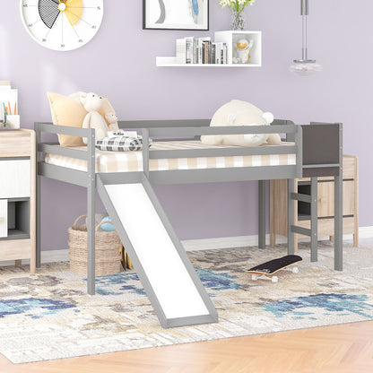 Loft Bed With Slide, Stair And Chalkboard