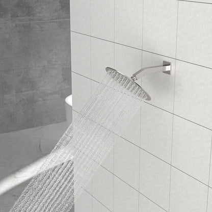 Elegant 6" Shower Arm With Flange, Stainless Steel Construction For Rain Shower Heads