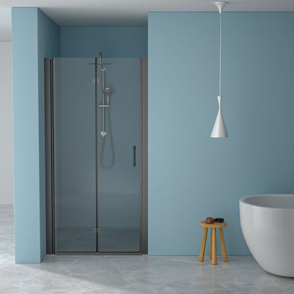 Fold Frameless Shower Door With Tempered Glass