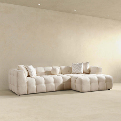 Alana - Tufted Right Sectional Sofa - Ivory