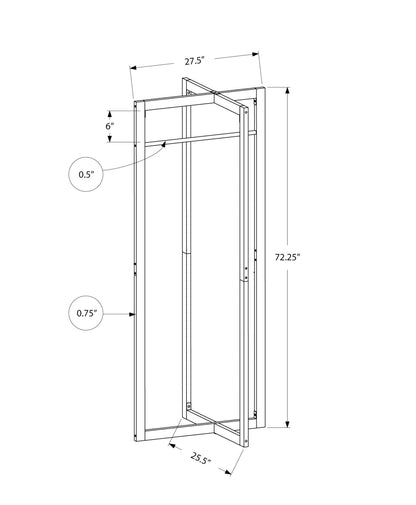 Coat Rack, Hall Tree, Free Standing, Hanging Bar, Entryway, For Contemporary & Modern - White