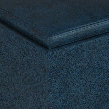 Rockwood - Upholstered Cube Storage Ottoman With Tray
