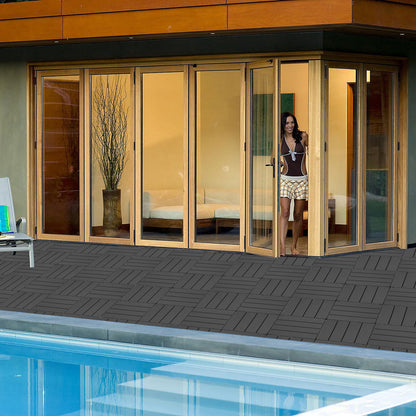 Plastic Interlocking Deck Tiles, Waterproof All Weather Use